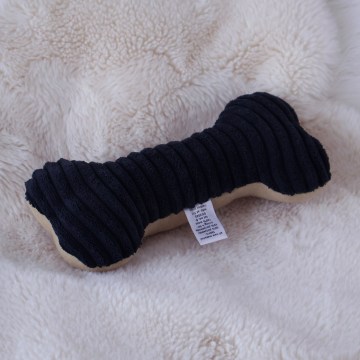 Front of the Big Bone Dog Toy in Corduroy Plush | Photo by Mir Martz