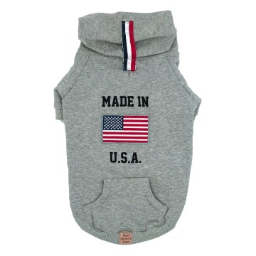 Front of Made in U.S.A. Hoodie M in Grey | Photo by Mir Martz
